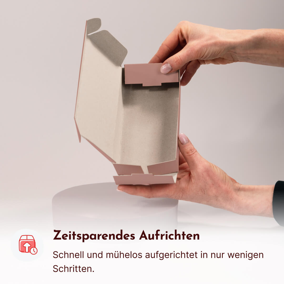 Krempelverpackung aus Pappe mit Staublaschen 167 x 84 x 32.5 mm, individuell bedruckt